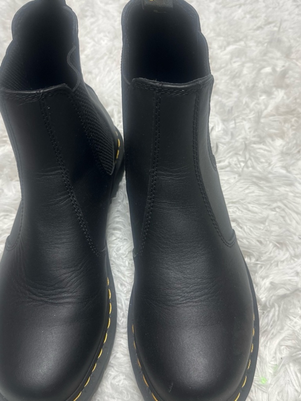 Dr. Martens Black Leather Chelsea Boots with Yellow Welt Stitching - Picture 4 of 4
